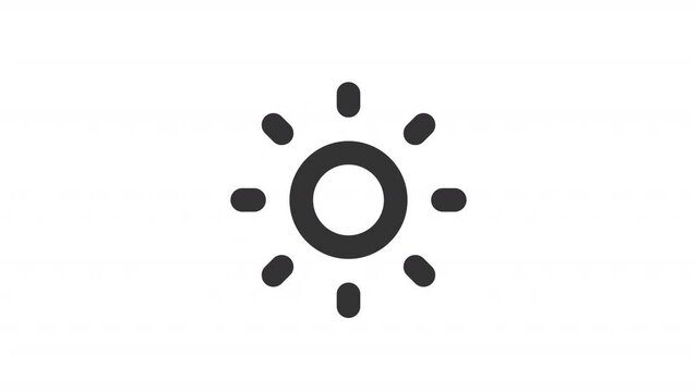 Animated switch mode line ui icon. Choose daytime, nighttime. Seamless loop HD video with alpha channel on transparent background. Outline isolated user interface element motion graphic animation