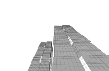 Modern architecture vector 3d illustration