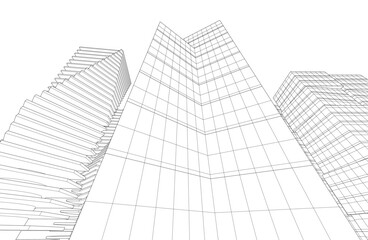 Fototapeta premium Modern architecture vector 3d illustration