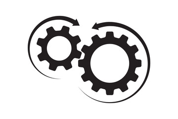 Setting icon vector with work cog gear element. Cogweel mechanism symbol.