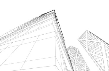 Fototapeta premium Modern architecture vector 3d illustration