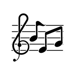 musical note icon vector. simple flat shape