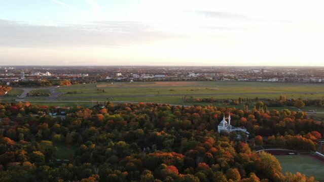 Aerial view on Tempelhofer field in Berlin Germany