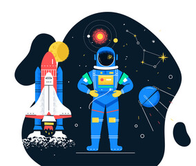Fototapeta premium Outer space - modern flat design style illustration
