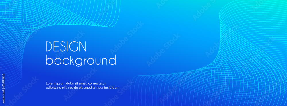 Canvas Prints blue wavy lines abstract vector long banner. minimal gradient background for facebook cover, header,