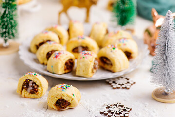 Cucidati italian christmas coockies in christmas background