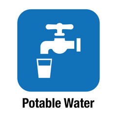 Potable Water vector sign. Isolated  drinkable water drinking glass icon symbol.