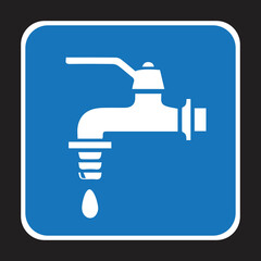 Fototapeta premium Potable Water vector sign. Isolated drinkable water drinking glass icon symbol.
