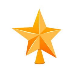 Obraz premium Star on top of the Christmas tree - flat design style single isolated object