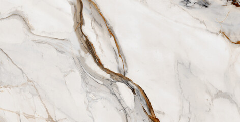 white statuario marble texture background with brown vines. carrara statuario glossy granite for...