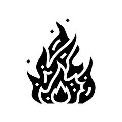 flame fire glyph icon vector. flame fire sign. isolated symbol illustration