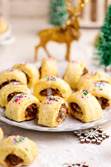 Cucidati italian christmas coockies in christmas background