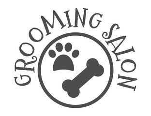 lettering for Grooming salon. Logo for dog hair salon, dog styling and grooming shop, store for pets