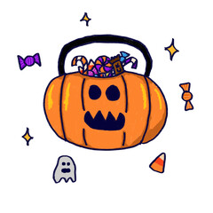 drawing cute halloween pumpkin