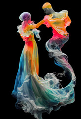 Abstract ethereal dancers from the smoke.