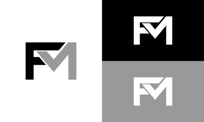 letter fm logo design - obrazy, fototapety, plakaty