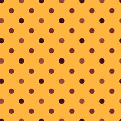 Seamless yellow pattern pink and burgundy polka dots
