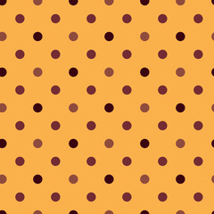 Seamless yellow pattern pink and burgundy polka dots
