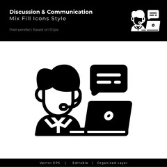 man call center Vector icon