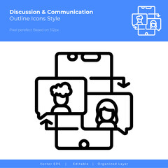 mobile phone .outline icon style. Vector icon