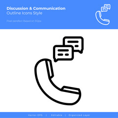 phone call .outline icon style. Vector icon