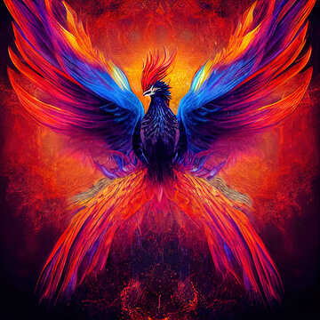 phoenix bird rising from the ashes