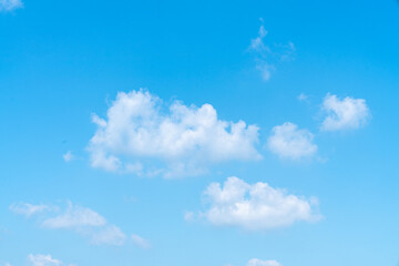 Blue sky and white clouds on a clear day