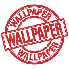 WALLPAPER written word on red stamp sign