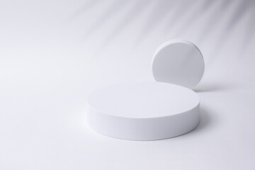 White circle mockup  with empty white background , Product show concept