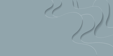 Blue pastel abstract  background. Wavy lines, paper cut out style. Horizontal layout. Space for text. Layered Vector illustration.