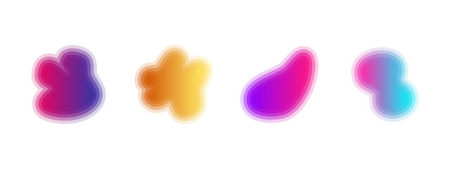 Gradient liquid blob shapes