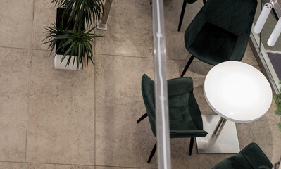 Top view of table and chairs