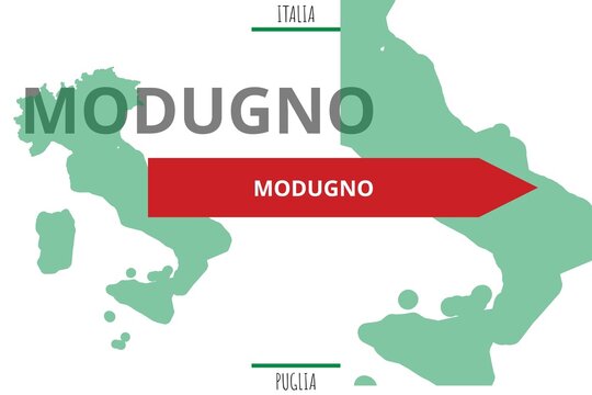 Modugno: Illustration mit dem Namen der italienischen Stadt Modugno