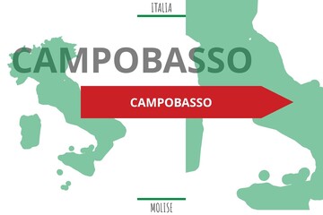 Campobasso: Illustration mit dem Namen der italienischen Stadt Campobasso