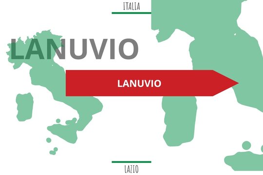 Lanuvio: Illustration mit dem Namen der italienischen Stadt Lanuvio