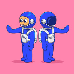 cute character, astronaut illustration, suitable for the needs of social media elements, post, flayer, children's book and etc...