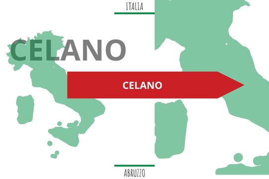 Celano: Illustration mit dem Namen der italienischen Stadt Celano