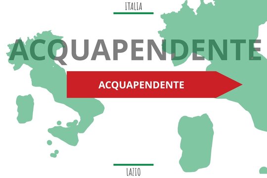 Acquapendente: Illustration mit dem Namen der italienischen Stadt Acquapendente