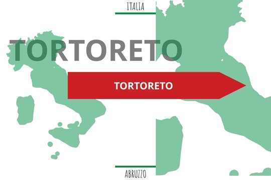 Tortoreto: Illustration mit dem Namen der italienischen Stadt Tortoreto
