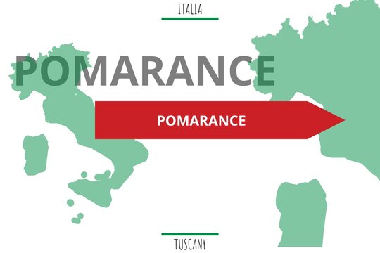 Pomarance: Illustration mit dem Namen der italienischen Stadt Pomarance