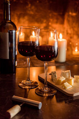 wine and a fire, winter days