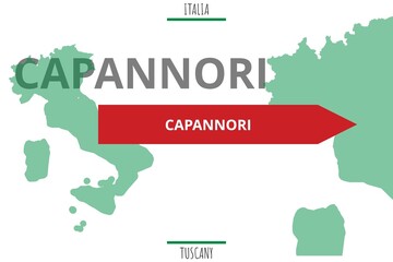 Capannori: Illustration mit dem Namen der italienischen Stadt Capannori - obrazy, fototapety, plakaty
