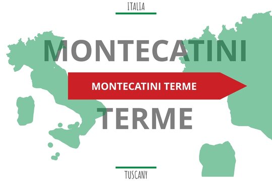 Montecatini Terme: Illustration mit dem Namen der italienischen Stadt Montecatini Terme