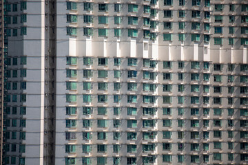 Fototapeta na wymiar 2022 Oct 14,Hong Kong.Dense and highrise residential apartment blocks in Hong Kong