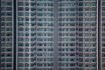 Fototapeta premium 2022 Oct 14,Hong Kong.Dense and highrise residential apartment blocks in Hong Kong
