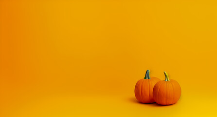 Halloween Pumpkin with yellow background