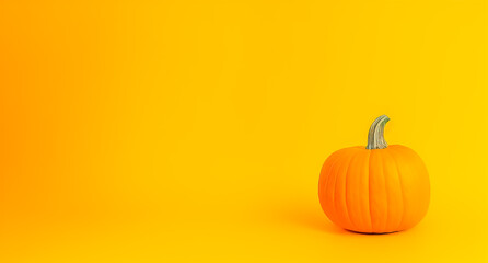 Halloween Pumpkin with yellow background