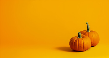 Halloween Pumpkin with yellow background