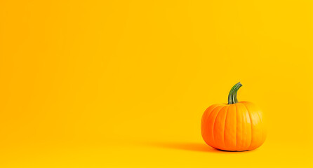 Halloween Pumpkin with yellow background