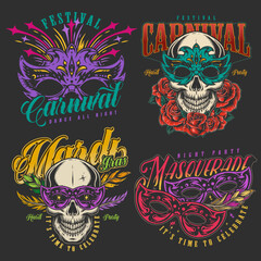 Carnival set colorful posters vintage © DGIM studio